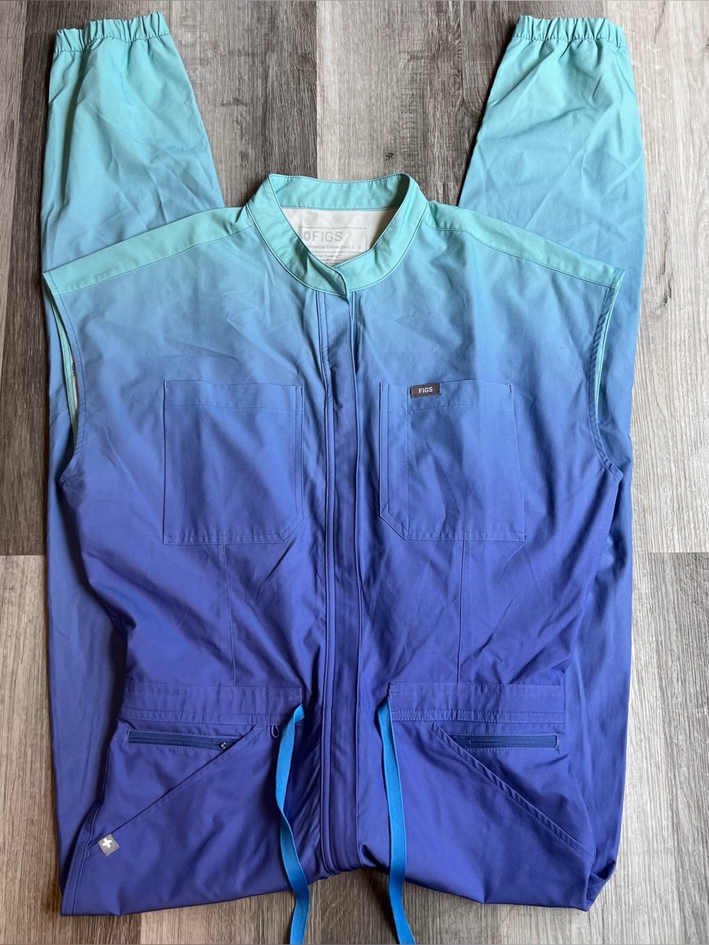 Figs limited edition blue ombré scrub jumpsuit
